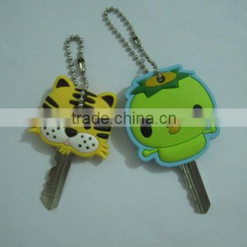 Wholesale 3d embossed mini luminous cute tiger pvc car key covers