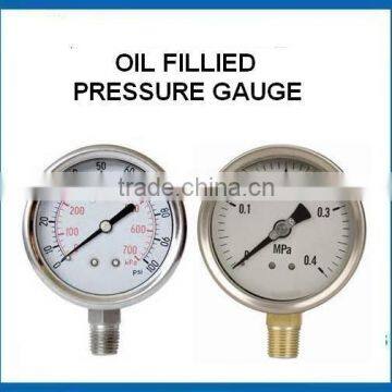 Good price bourdon tube oil filled pressure gauge bar