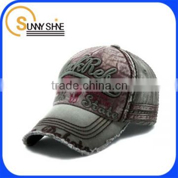 popular kids washed denim promotional worn-out baseball cap