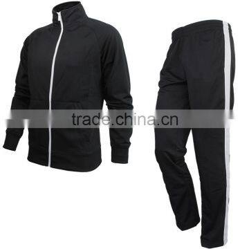 Tracksuit/Training Suit/Jogging Suit made of Polyester/Cotton fabric in Black/White color