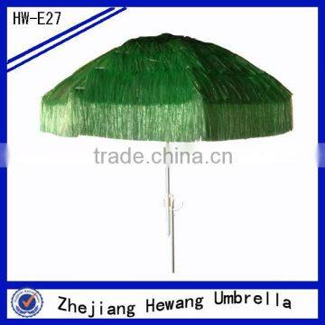 170T polyester + PP grass Latest design umbrella dress Hawaii raffia straw umbrella                        
                                                Quality Choice