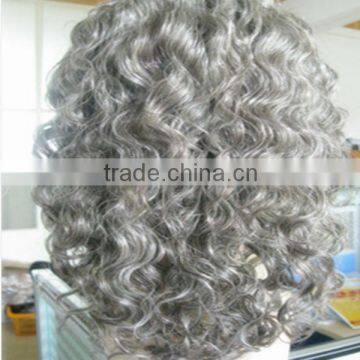 Wholesale  long hair grey hair lace wig