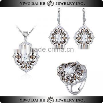 hot sell Daihe newsest design 925 sterling silver jewelry set