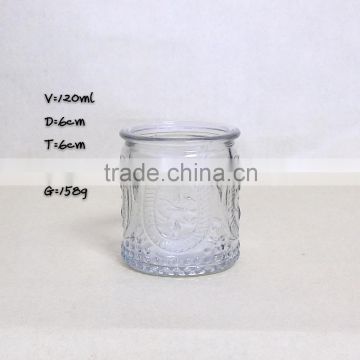 4ounce custom glass candle jars 120ml ribbed round glass candle chimney glass candle jar