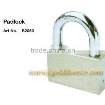 Iron Shell Armoured Brass Padlock with Sheet-Cylinder Keys by Yellow and White Color