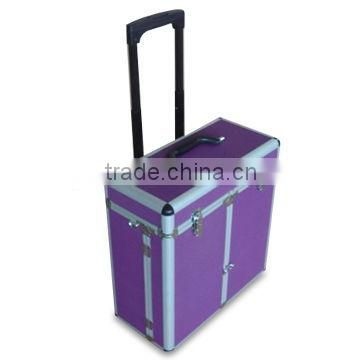 Aluminum Cosmetic Case With Purple Diamond ABS Surface