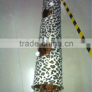 leopard short plush cat tunnel