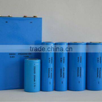 3.2V LiFePo4 IFR22430 Lithium-ion Phosphate Battery with 1500mAh Capacity