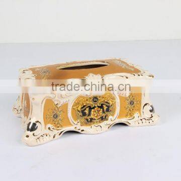 2016 High Quality Ceramic Tissue Paper Box With Gold Painted Tissue Box Design photo-4