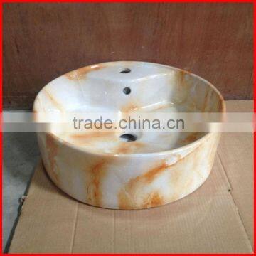 Color Wash Basin Price Ceramic Basin Marble Pattern BO-25 photo-2