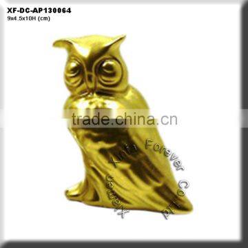 chrome plating ceramic golden owl statue