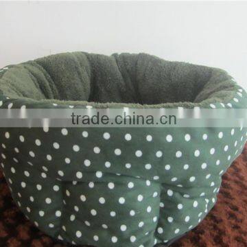 New develop Rounded polyester fleece dog beds in dot pattern