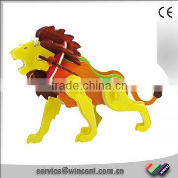 EN71 Aprroved Drawing Lion Plywood 3D Jigsaw Puzzle