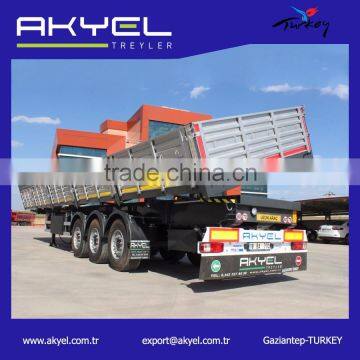 TRI AXLE side tipping tractor hydraulic dump trailer