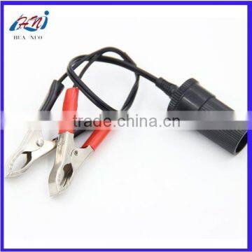 Cigarette Lighter Socket to Car Battery Crocodile Alligator Clamp Clips Charger With Electrical Cable photo-4