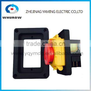 Ignition Momentary Press Push Button Switch YCZ4-B Emergency stop 4 Pin IP55 Protective cover On Off Red sign can be separated