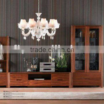 Modern solid walnut tv cabinet set