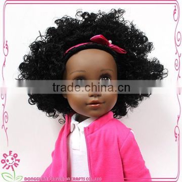 Afro short Kanekalon curly wigs black doll afro doll 18 inch