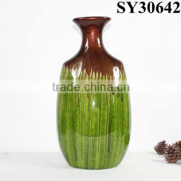 Glazed square tall ceramic vase decoration