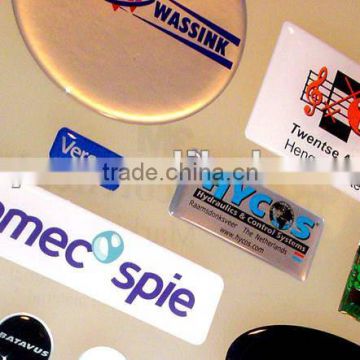 Epoxy sticker with permanent adhesive