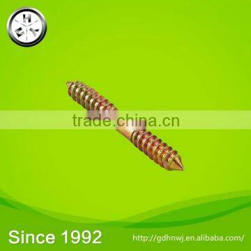 ISO certificate high quality zinc plated iron dowel screws hanger bolt double head (FF2111)