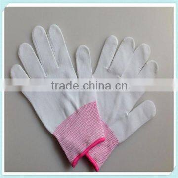 Electronic products industry used 13 gauge knitted white Nylon Gloves 4131