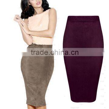 Women's Fashion Trendy Faux Suede Zipper Down Maxi Skirt OEM ODM Type Clothes Factory Guangzhou Customization supplier