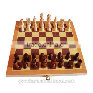 Beechwood Grain Solid Wood Folding Chess Set With King Height 2.5 Inch