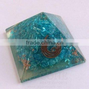 Blue Orgone Energy Chakra Pyramid | Orgonite Blue Pyramid | Orgone Healing Product