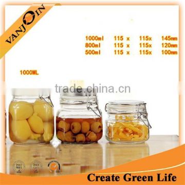 Cheap 500ML Storage Square Glass Jar With Glass Lid