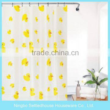 2016 Simple Curtain Design With Printing, Little yellow duck PEVA Shower Curtain