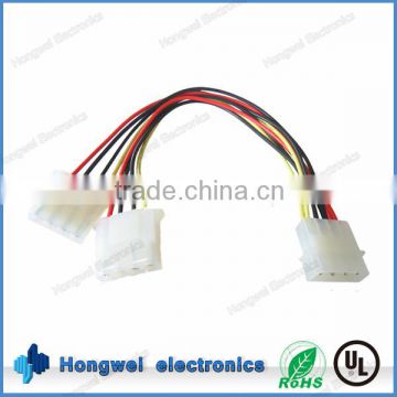 For hard drive 5.08mm pitch 4 pin male to female 2 way splitter internal power cable lead wire harness