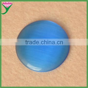 HS-14 dark blue big round shape cabochon flat back synthetic glass cat eye gemstone