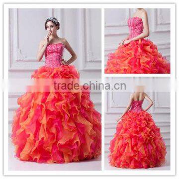 Fashion Puff Gorgeous Layred Real Sample Quinceanera Dress Prom Dress 07-187