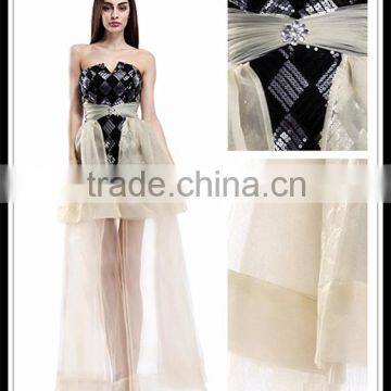 Newest Black Backless Sequins Prom Dresses Malaysia photo-6