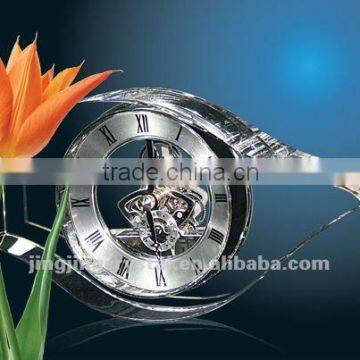 Luxury eye crystal clock house hold gold / silver clock face