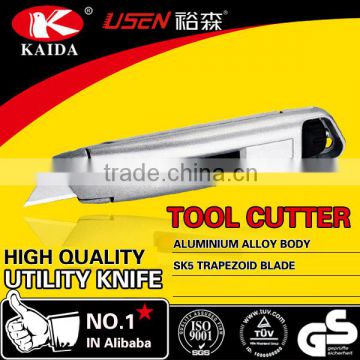 Aluminium Alloy trapezoid blades carepet cutter safety knife