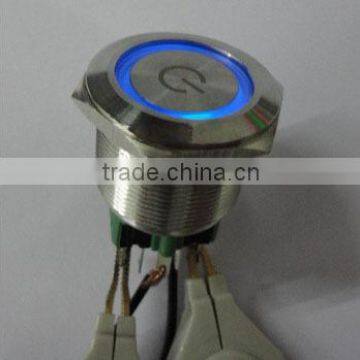 Illuminated Waterproof Push Button Switch L25(Dia.25mm) Engraved Power Symbol