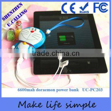 Christmas kids gift doraemon power bank 6600mah