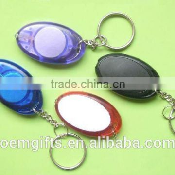 Hot plastic and round led keychain