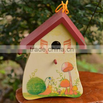 Colorful garden wood bird nest