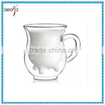 High Quality Double Wall Glass Milk Cup