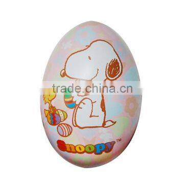 Customized Promotional Printed Metal Egg Tin Box for Easter Gifts Egg shape tin can for candy