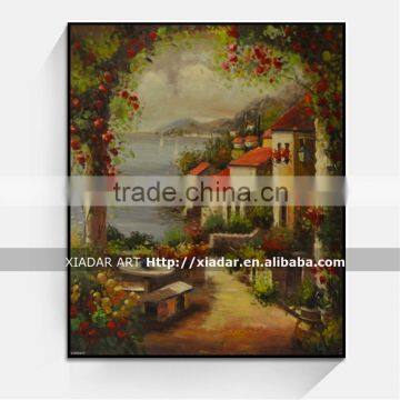 Shu1916Thick Oil Handpainted Venice Canvas Painting For Coffee bar and Living Room