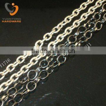 flat wire gun metal color o shape chain 7.7*6.1mm