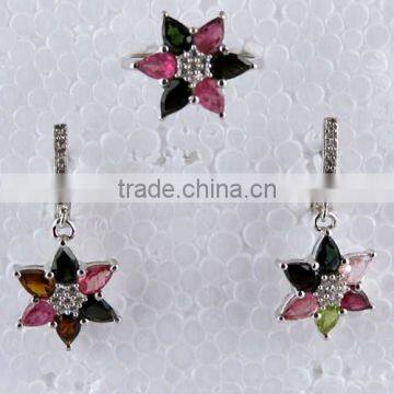 Big! Beautiful !! Turmuline_White C 925 Sterling Silver Set, 925 Designer Silver Jewellery Exporter, Silver Jewelry Supplier photo-4