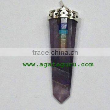 Chakra Bonded Amethyst Pendant : Wholesale Gemstone