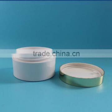 100ml 100g Empty White PET Plastic Cream Jar Container With Gold Aluminium Lid photo-3