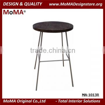 MA-1103R Vintage Industry Design Wood Bar Table With Stainless Steel Legs