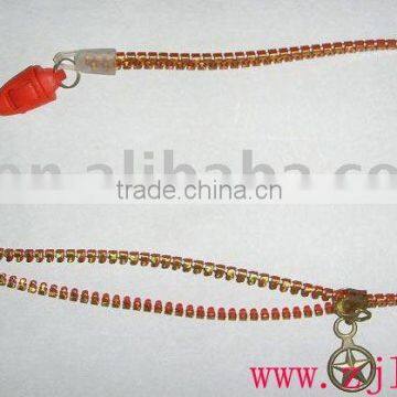 zipper lanyard with soft pvc puller hanger